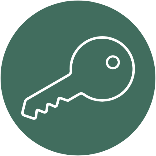 Icon: Green circle with white key outline