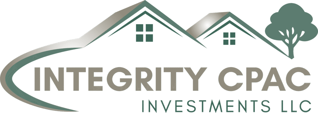 Integrity CPAC Investments LLC, Gainesville Texas Property Management and Home Rentals, Logo outline of roofs with tree
