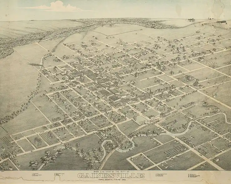 Old map of downtown gainesville